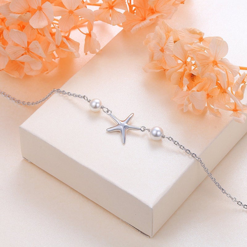 Alphm Starfish Anklet for Women S925 Sterling Silver Adjustable Foot Ocean Beach Ankle Bracelet - Image 4